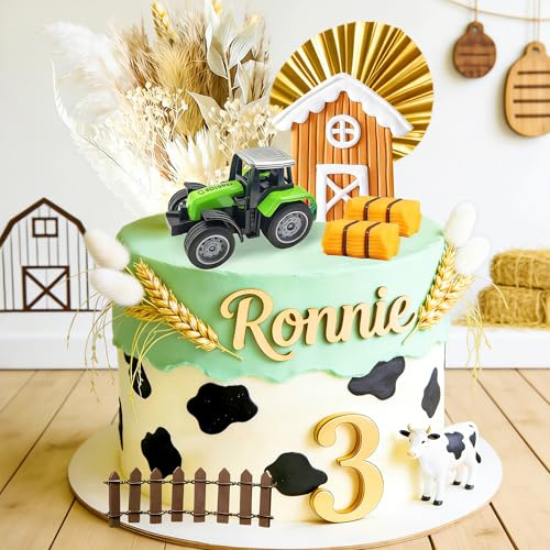 Farm Tractor Cake Topper Fences Tractor Decoration | for Farm Theme Shower Birthday Party Decorations Supplies