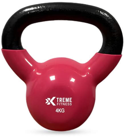Xtreme Fitness Premium Kugelhantel 4-24 kg mit Vinyl beschichtung | Massive Gusseisen Kettlebell mit ergonomischem Griff, Robuste Hantel für Kraft Training, für CrossFit, HIIT und Home Gym