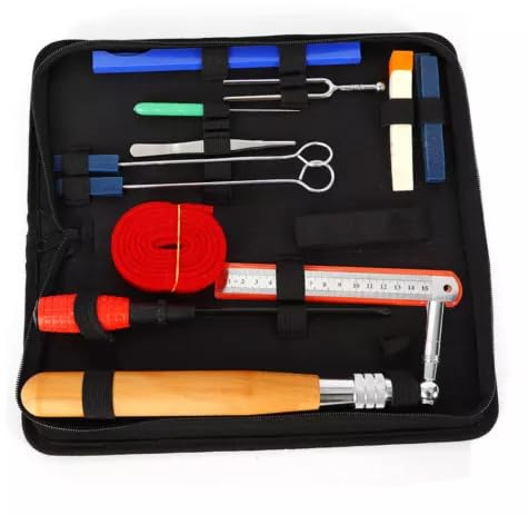 Piano Tuning Kit, 14 Stück Klavier Tuner Werkzeuge mit 440Hz Stimmgabel, Profi Stimmwerkzeug Set für Klavierstimmer, Klavierbesitzer, Klavierstimm-Enthusiasten
