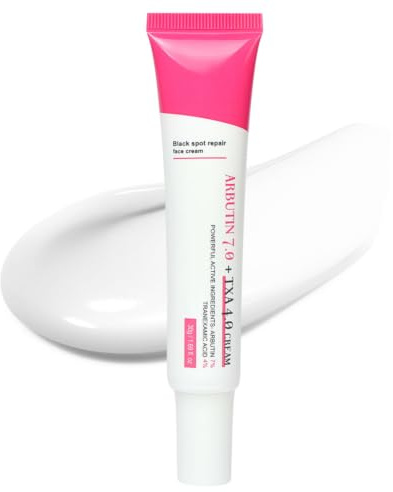 BUTBU Arbutin 7% + Tranexamsyra 4% kräm, niacinamida, glutation, mot pigmentfläckar, blekande ansiktskräm, kräm för att lindra och reparera hudfläckar, mot matt hud, 30ml