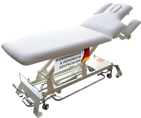 Promafit Elektrische Massageliege Houston - Therapieliege Behandlungsliege höhenverstellbar bis 95,5 cm mit 3-teiligem Kopfteil - Kosmetikliege inkl. Papierrollenhalter - Belastbar bis 200 kg