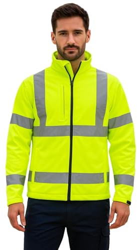 shelikes Hi Vis Viz Visibility Two Tone Zipped Zip Softsheel Light Weight Fleece Zip Jacket Size[Yellow, XL]