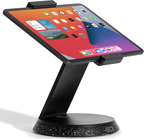 Bouncepad Eddy – supporto per tablet e supporto per iPad, supporto POS sicuro per tablet da 7 a 13 | robusto supporto da tavolo in alluminio pressofuso | con serratura | nero