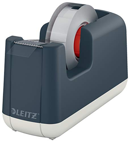 Leitz Dispenser per nastro adesivo, Base appesantita, Nastro incluso, Gamma Cosy, Grigio Velluto, 53670089