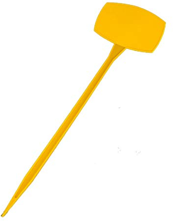 Xidmold 20 Stück Gebogen-Kopf T-Form Plastik Pflanzenschilder, Pflanzenstecker zum Beschriften, Stecketiketten Kunststoff Pflanzenstecker Beschriften Gartenschilder wetterfest (Gelb, Groß)