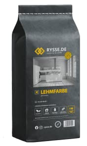 Rysse.de natürliche Baustoffe Lehmfarbe, natürlich unpigmementiert, Trockenpulver, 5 kg, Reichweite ca. 38 m², allergikerfreundlich … (Goldocker)