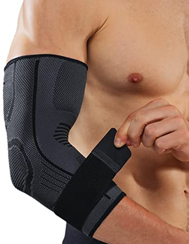 SOLO ACTFIT Tutore epicondilite Gomito, Gomitiera per Tendinite, Fascia di Compressione per Protezione Braccio, Gomitiere Palestra, per Tennis, Badminton, Fitness