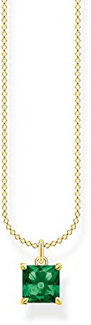 THOMAS SABO Kette mit grünem Stein gold 925 Sterlingsilber, 750 Gelbgold Vergoldung