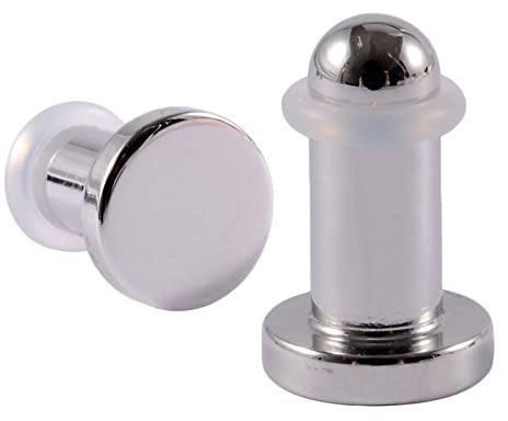Mesnt 1 Paar Flesh Tunnel Ohrplug Solider Zylinder aus Edelstahl Schmuck Ear Ohr Plugs Gauge