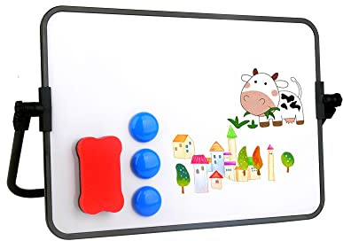 S SIENOC mini kleine trocken abwischbare weiße Tafel Whiteboard mit Stander magnetische tragbare doppelseitige leere persönliche Handschrift A4 Größe Lap Board