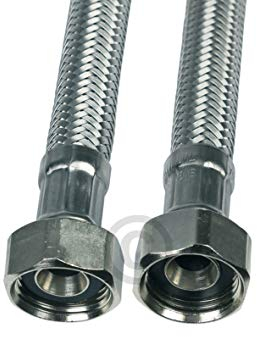 DL-pro 1,5m Panzerschlauch Flexschlauch 3/8x3/8 IG/IG mit Kegeldichtung Gemäß KTW-A W270 Brauseschlauch mit Edelstahlgeflecht für Armatur Wasserhahn