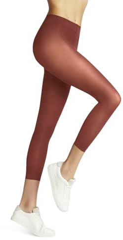 FALKE Pure Matt 50 DEN Capri W Le semi-opaques unis 1 paire, Leggings Femme, Rouge Lobster 8862, L
