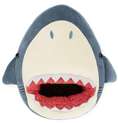 balvi Fotvärmare Sharky färg blå en haj som äter dina fötter av polyester 37 x 30 x 7 cm