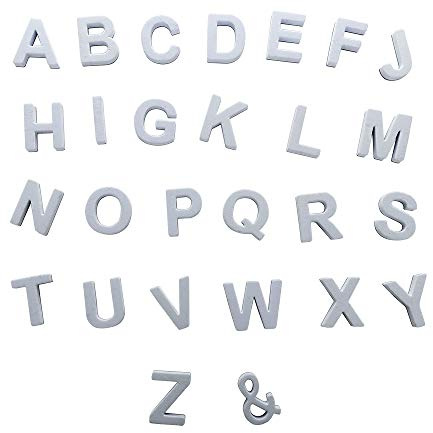 MINGZHE 124 Stück Magnetische Buchstaben, Dekorative Magnetische Eva-Alphabet-Buchstaben, Großbuchstaben, ABC-Magnete für Kühlschrank, Lehrmittel für Rechtschreibung und Lernen(Grau)