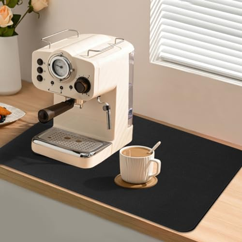 AUAUY Kaffeemaschine Abtropfmatte, Schnelltrocknend Abtropfmatte Geschirr, Superabsorber Kieselgur Kaffeemaschine Abtropfmatte, Kaffeemaschine Matte Unterlage, Spülmatte für Küche Bad Theke(40x60cm)