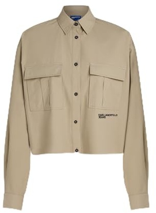 Karl Lagerfeld Jeans Femme Boxy Utility Shirt Desert Taupe M