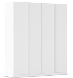 Rauch Möbel MONOSTAR, Kleiderschrank, Farbe Weiß, Breite 181 cm | Schrank, Garderobenschrank, 4-türig, Zubehör Premium Plus, für Schlafzimmer, Kinderzimmer, Jugendzimmer, Garderobe, Flur