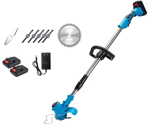 WUDLi Tagliabordi Senza Fili, Tosaerba Elettrico Senza Fili Portatile Diserbatore Domestico Piccolo Tagliaerba Multifunzione Taglierina da Giardino, Asta Retrattile, Batteria al Litio 12V