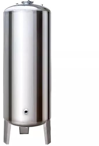 Depósito de acero inoxidable a presión vertical de 200 litros de agua presurizado para jardín, cocina, inodoro, riego doméstico, puerto de limpieza incluido