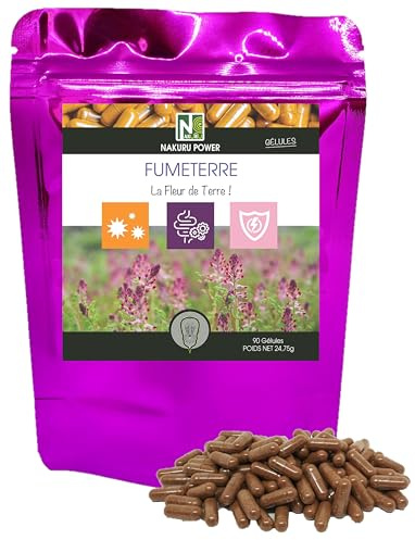 NAKURU | Fumeterre | Gamme Power | Fabriqué en France | La Fleur de Terre ! (90 Gélules de 275mg / Poids Net: 24,75g)