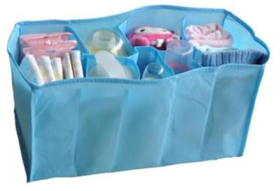 IWOWHERO Wickeltasche Mit Fächern Aus Vliesstoff Maße Ca Blau Organizer Für Spielzeug Wasserflaschen Snacks Und Geschenkpapier Praktisch Für Zuhause Und Unterwegs