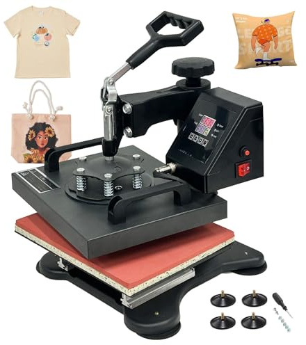 otmechl Wärmepresse, 30 x 25 cm, Wärmepresse, digitale Sublimations-Wärmepresse, 360-Grad-Rotations-Wärmepresse für T-Shirts, Kappen, T-Shirts und Tassen