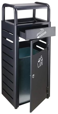 Cubos de Basura para Exterior Cubos de basura de acero inoxidable al aire libre con el cenicero del hotel vestíbulo del ascensor bote de basura papeleras de reciclaje Squar recipientes de alma