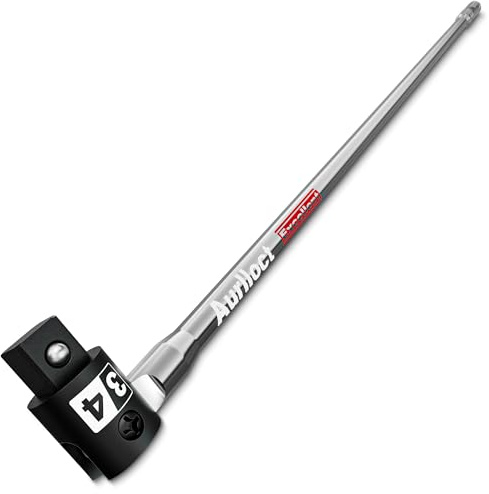 Aurlloct Barra Articulada 3/4, Mango Articulado 81 cm, Barra Rompedora con Cabezal Giratorio de 250°, Llave Rompedora Larga para Reparación de Automóviles y Mecánica