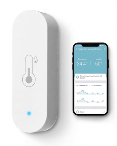 WiFi Temperatur Luftfeuchtigkeitssensor Smart Raumthermometer mit Echtzeitüberwachung Innen Luftfeuchtigkeitsmonitor Meter Kompatibel mit Alexa & Google Assistant (Cozylife App) für Baby Haustier