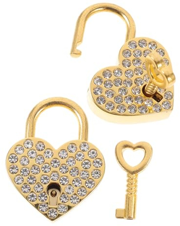 Cadenas Cœur Doré en Alliage, Lot de 2 avec Clés | Usage Souhait en Site Panoramique, Carnet Intime, Format Compact, Fermeture Robuste, Allure Chic et Séduisante
