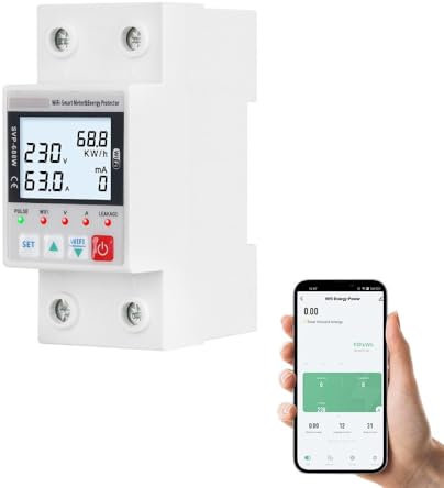 Contatore di energia intelligente WiFi, monitor dell'energia elettrica con telecomando APP, compatibile con controllo vocale Alexa, monitor digitale del consumo energetico
