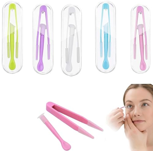 Pinzette per Lenti a Contatto,5 pezzi Pinzette e Ventosa Lenti a Contatto,Inseritore per Lenti Contatto,Applicatore Lenti A Contatto,per Viaggi Attività all'Aperto