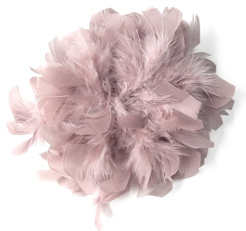 Baesics Federbrosche Damen - Feder Brosche zum Anstecken Ansteckblume | Aus echten Truthahnfedern, federleicht und voluminös, 2-in-1 mit Nadel und Haarclip. Für Tracht, Hochzeit, Blazer, Hut