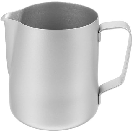 UKCOCO Bricco per Latte in Acciaio Resistente per Cappuccino e Latte Art Brocca per Schiumare con Beccuccio Ergonomico Utensile Professionale per Caffetterie e Casa