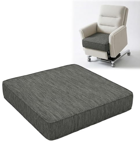 Portable Booster Cushions for Armchairs 50x50x10cm: Breathable Seat Cushion | Dark Grey Cotton-Linen Armchair Booster Cushion for Older Adults, Post-Operative Recovery and Wheelchair Use
