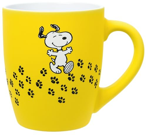 Silver Buffalo Peanuts Snoopy Paw Print Trail Soft to Touch Jumbo Ceramic Mug, 25 Ounces