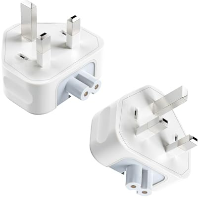 Flomiara 2 adaptadores de viaje de Europa a Reino Unido, adaptador de CA para cargadores de Apple, enchufe británico para iPad, iPhone, MacBook Air, adaptador de viaje para Reino Unido