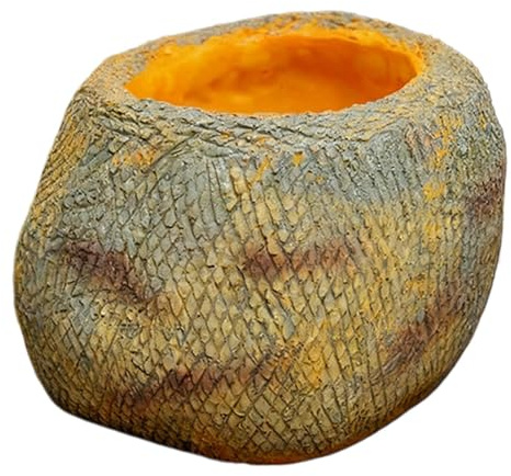 Reptilien-Wasserbad Fütterungsschale aus Harz in realistischer Steinoptik, | Futternapf für Terrarien Zubehör für Bartagamen, Schildkröten, Krabben, Frösche zum Baden und Tri