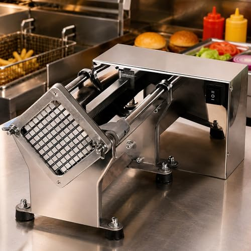 Cortador eléctrico de patatas fritas con 3 cuchillas, cortador automático de verduras para patatas, zanahorias, pepinos, batatas, grado comercial