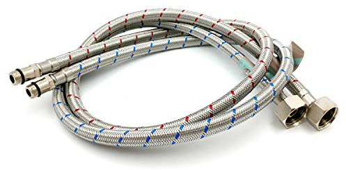 Xcel Home 2X M12 (12mm) x 1/2 BSP (900mm) Flexible Tap Connectors (Pair) | Flexi Hose Pipe Tails | Monobloc Mixer Tap Connectors | Durable & Long Lasting | Replacement Kitchen Sink Bathroom Basin