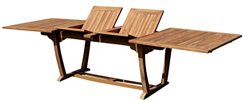 ASS ECHT Teak XXL Ausziehtisch Holztisch Gartentisch Garten Tisch 200-250-300cm 2fach ausziehbar, Breite 100cm Gartenmöbel Holz sehr robust JAV-TOBAGO-300x100 von
