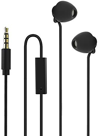 Ururtm Sleeping wired Headphones Earphones with 3.5mm plug | Soft Comfortable Silicone, Noise Isolating, With Mic, For Nighttime, Insomnia, Travel, Sport, Meditation