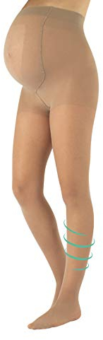 CALZITALY Umstandsstrumpfhose mit Stützeffekt | Stützstrumpfhosen Schwangerschaft, Schwarz, Hautfarbe, S, M, L, XL, 20 DEN, Made in Italy (L, Hautfarbe)