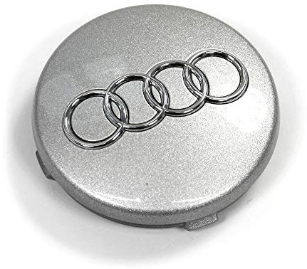 Audi 4B0601170Z17 Radzierkappe (1 Stück) Radnabenabdeckung Felgendeckel Nabenkappe, avussilber