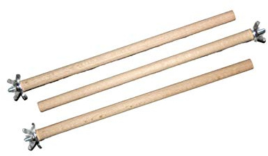 pipano 3 x Sitzstange 25 cm lang Buche, Durchmesser 12 mm für Vogelkäfig, Wellensittich, HS1225/3