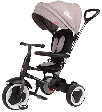 QPLAY - Rito+ QP200.08 Evolutives Dreirad, zusammenklappbar, 3-in-1, Farbe Grau,