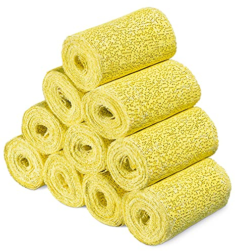 Navaris Vendas de Yeso Manualidades - 10x Venda de Escayola Manualidades y Modelado 10 cm x 300 cm - Vendaje para Hacer Moldes del Cuerpo Cara Arte Creativo - Amarillo