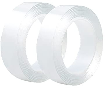 WALTTER Doppio Nastro Adesivo, Durable Recycable Nano Tape, Use for Kitchen, Carpet, Frame, Office, Living Room, Car Bracket o Strumenti, Transgenitore