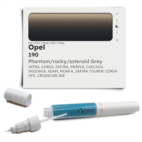 Genuine Colors Lackstift Phantom Rocky Asteroid Grey 190 für Opel Grau Astra Corsa Zafira MERIVA Cascada Insignia ADAM Mokka Tourer OPC CROSSCARLINE