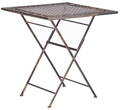 Stilvoller Gartentisch Metall schwarz quadratisch klappbar 70x70 cm Bormio